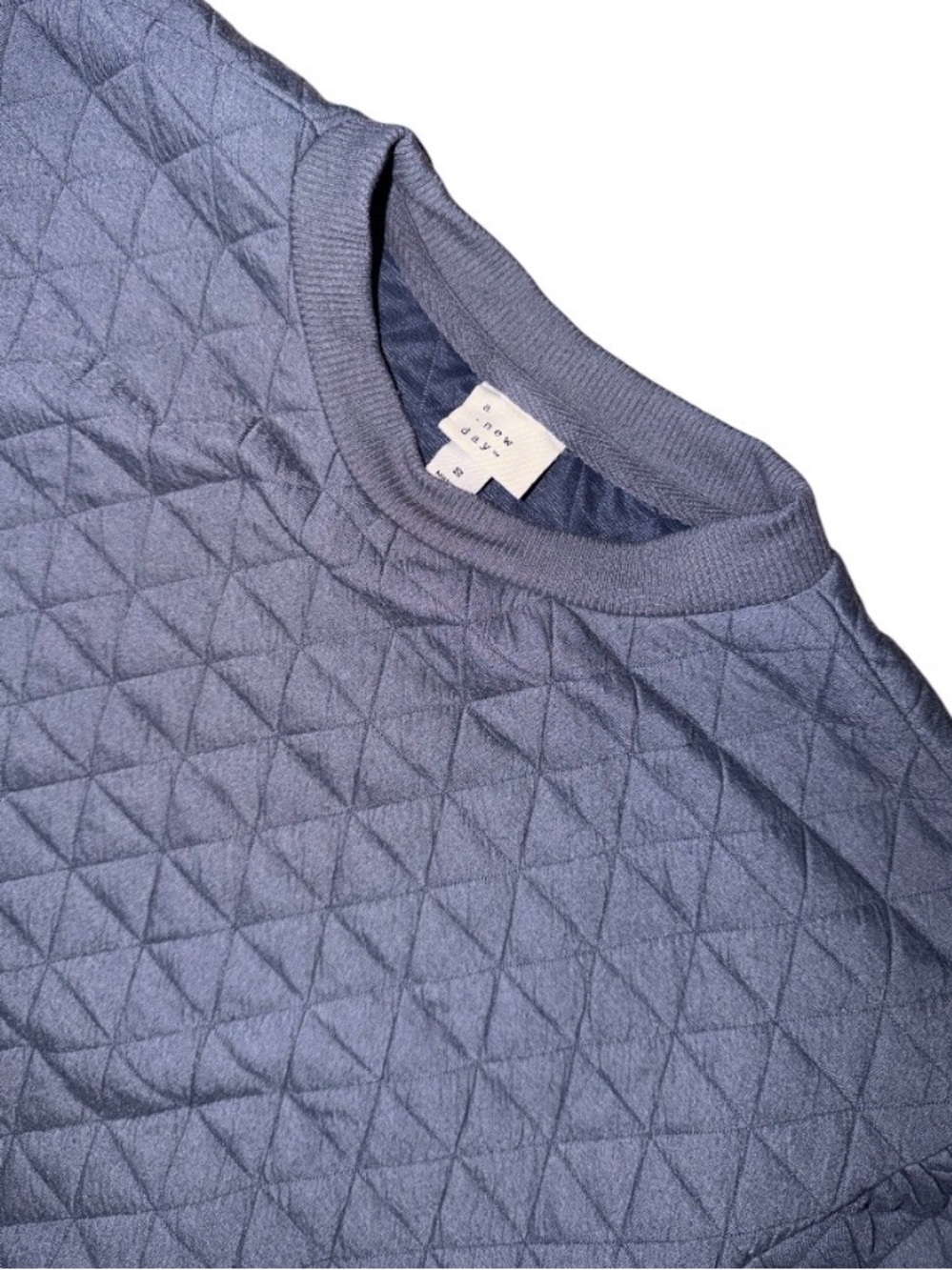 A NEW DAY Quilted Puff-Sleeve Sweatshirt - Slate Blue - Picture 3 of 6